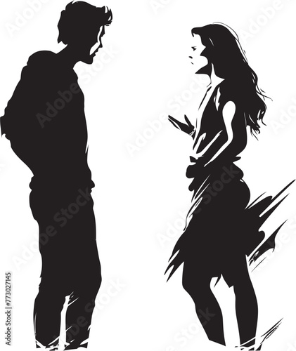 Discord Dance Vector Graphic Illustrating Couples Discordant Dance Ire Incursion Dynamic Logo Design Depicting Couples Incursion of Ire