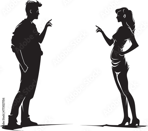 Anger Ascendancy Iconic Emblem of Couples Ascending Anger Wrathful Waltz Vector Graphic Depicting Couples Dance of Wrath