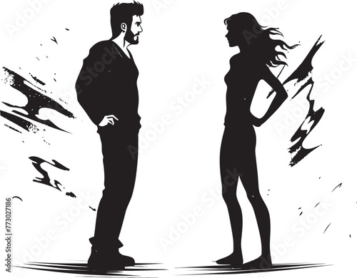 Ire Incursion Dynamic Logo Design Depicting Couples Incursion of Ire Clash Catalyst Emblematic Symbol of Couples Catalyst for Conflict