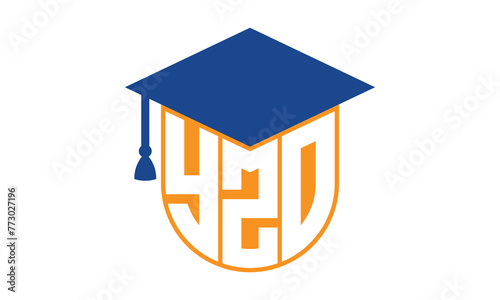 YZO initial letter academic logo design vector template. school college logo, university logo, graduation cap logo, institute logo, educational logo, library logo, teaching logo, book shop, varsity