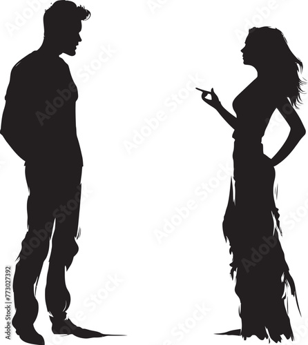 Discord Dissonance Vector Graphic Illustrating Couples Dissonance of Discord Ire Infliction Dynamic Symbol Depicting Couples Infliction of Ire