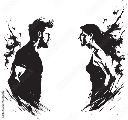 Fury Furnace Dynamic Illustration Symbolizing Couples Furnace of Fury Anger Allegiance Iconic Emblem for Expressing Couples Allegiance to Anger