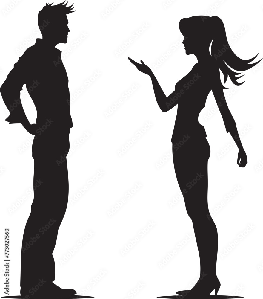 Discordant Dance Iconic Emblem of Couples Turbulent Anger Wrathful Symphony Vector Graphic of Couples Anger in Harmony