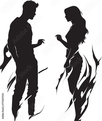 Ire Infused Emblem of Couples Ire in Iconic Design Anger Axis Graphic Illustration Symbolizing Couples Conflict