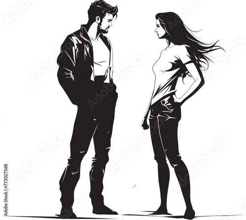 Clash Crest Dynamic Icon Illustrating Couples Peak Anger Ire Ignition Vector Symbol Depicting Couples Ignited Ire