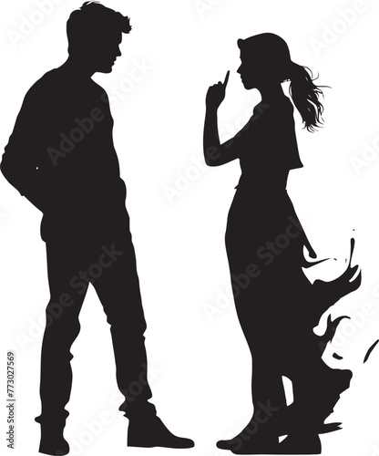Wrathful Symphony Vector Graphic of Couples Anger in Harmony Furious Fusion Emblematic Logo Design for Man Woman Rage