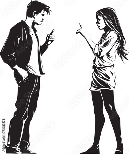 Wrathful Wave Graphic Symbol for Man and Womans Anger Surge Fiery Fusion Dynamic Emblematic Logo for Couples Anger