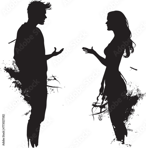Clash Cascade Dynamic Logo Illustrating Couples Cascade of Clash Furious Frenzy Emblematic Graphic for Man Woman Fury