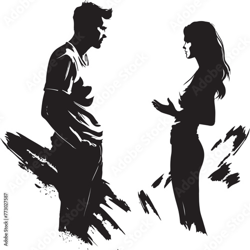 Discordant Design Vector Emblem of Couples Discordant Anger Wrathful Whirl Iconic Logo Design of Couples Whirling Wrath