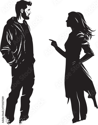 Discordant Dynamics Emblematic Logo Depicting Couples Dynamic Discord Wrathful Wave Graphic Symbol for Man and Womans Anger Surge