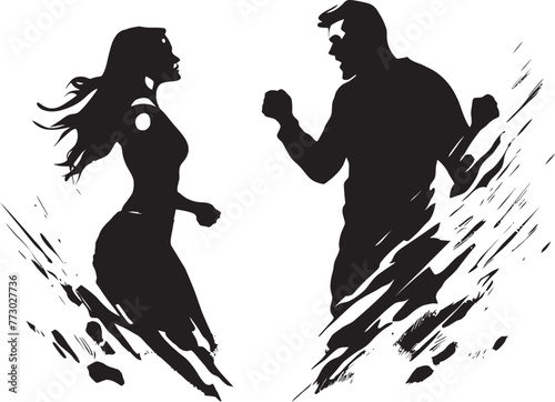 Wrathful Surge Dynamic Emblem of Couples Surging Wrath Ire Injection Vector Logo Symbolizing Couples Injection of Ire