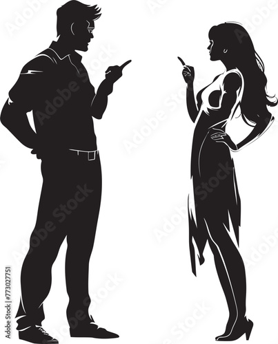 Wrathful Outburst Vector Emblem of Couples Outbursting Wrath Ire Inception Iconic Logo Depicting Couples Inception of Ire