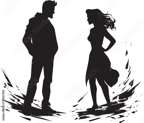 Ire Impact Emblematic Vector Showing Couples Impactful Ire Anger Ascension Iconic Emblem for Couples Anger Rise