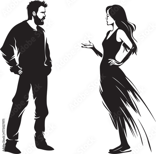 Ire Infused Iconic Logo of Couples Fiery Anger Anger Axis Emblematic Design Expressing Couples Discord