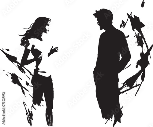 Fury Forge Emblematic Logo Design Illustrating Couples Rage Discordant Duet Dynamic Icon Depicting Couples Anger