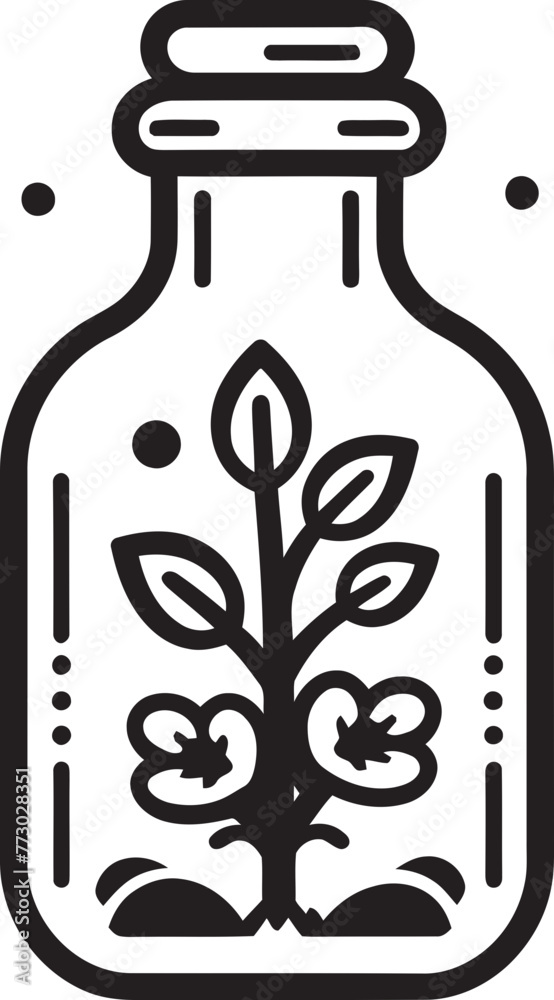 Glass Gardenia Dynamic Illustration of Lush Flora Captured in a Jar Jar Oasis Iconic Emblematic Logo Design Depicting Thriving Plant Life in Glass Container Glass Gardenia Dynamic Illustration of Lush Flora Captured in a Jar Jar Oasis Iconic Emblematic Logo Design Depicting Thriving Plant Life in Glass Container