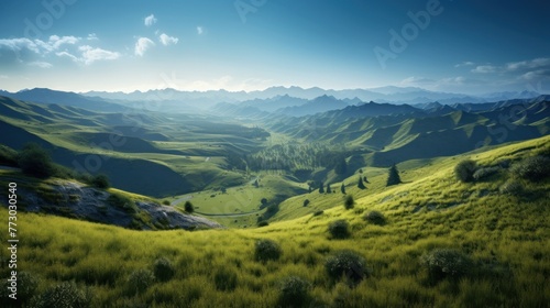 nice view in the mountain green blue scheme 8k photography, ultra HD, sharp