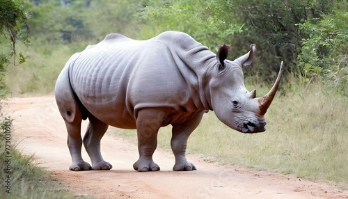a rhinoceros in a safari trek upscaled 8