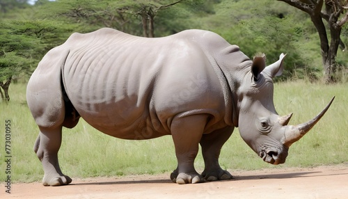 A Rhinoceros In A Safari Setting  2