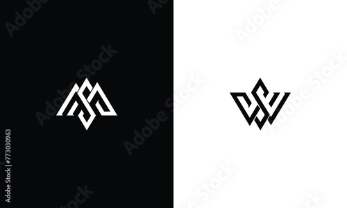Elegant WS MS initials logo design photo