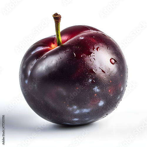 plum fresh fruit vegetable food photography white background poster
