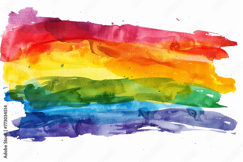 With delicate watercolor strokes, they painted the pride rainbow flag 