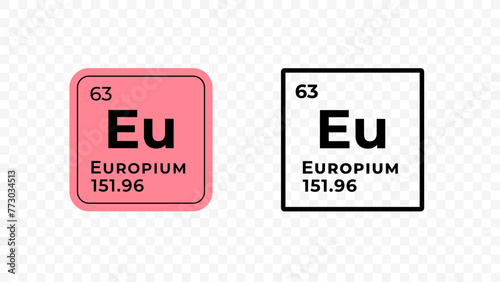 Europium, chemical element of the periodic table vector design