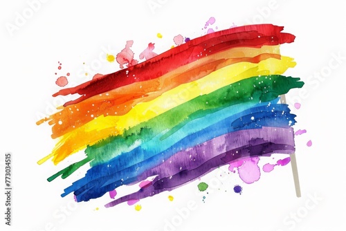 The pride flag, rendered in watercolors, hung proudly as a symbol of freedom and equality