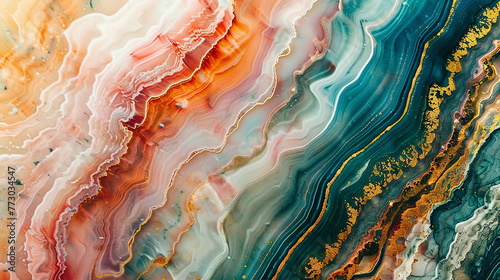 A macro shot of marble tiles, each one a unique canvas of swirling colors and intricate patterns. © Sardar