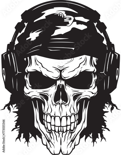 Skull Dominators Military Logo Vector Skull Annihilators Army Insignia Design photo