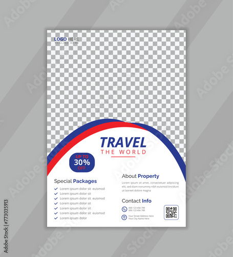 Modern travel flyer design template