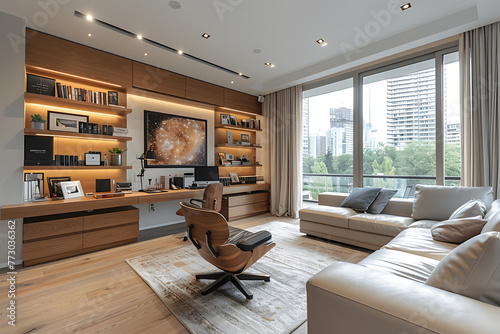 Multi-Purpose Elegance: Stylish and Functional Home Office Design © Thien Vu