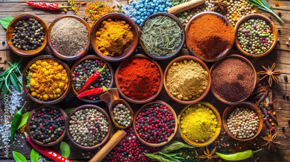 Colorful spices. Generative AI Colorful spices. Generative AI