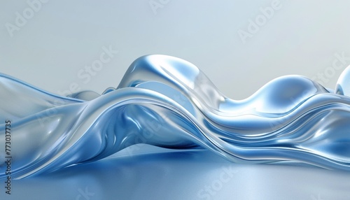 Sleek Sculpture Blue Wave Design Inspired by Monthly Trends Generative AI