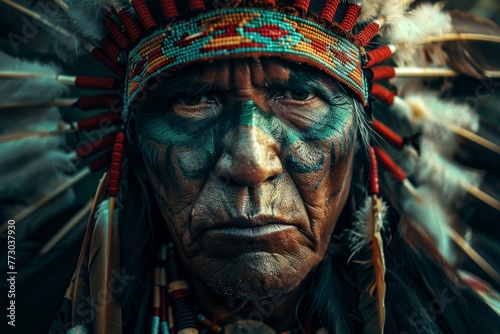 North American Indian portrait of an old man © Андрей Трубицын