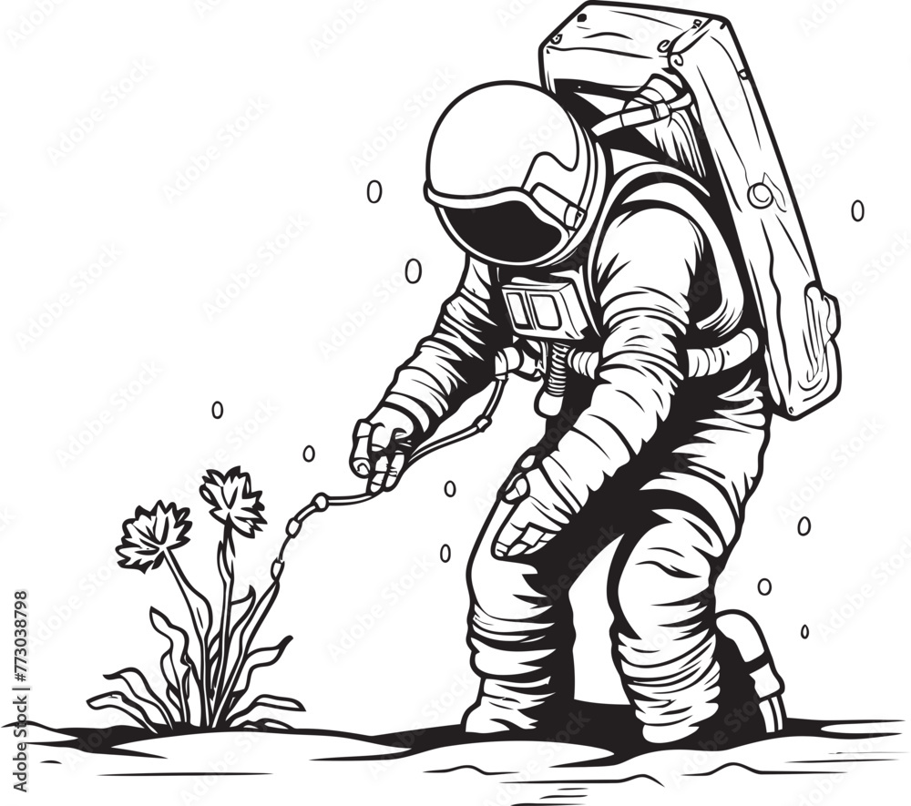 Astral Nursery Astronaut Logo Design Cosmic Greenhouse Vector Icon Graphics Astral Nursery Astronaut Logo Design Cosmic Greenhouse Vector Icon Graphics
