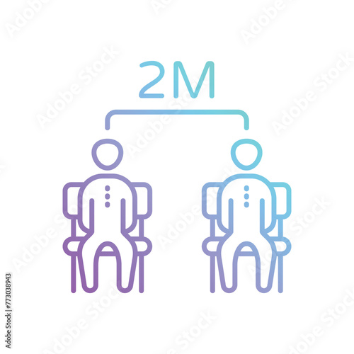 Gradient Color Social Distancing vector icon