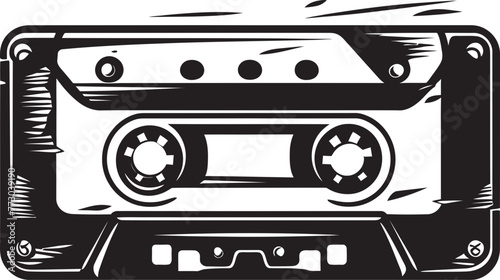 Melodic Memories Vintage Cassette Logo Vector Analog Anthem Audio Tape Iconic Design