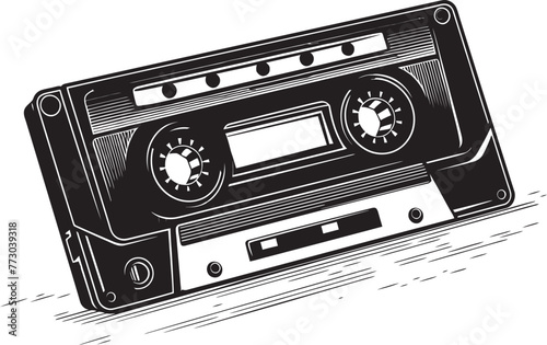 Vintage Symphony Retro Cassette Logo Vector Old School Serenade Audio Tape Iconic Design