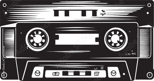 Melodic Memories Vintage Cassette Logo Vector Analog Anthem Audio Tape Iconic Design