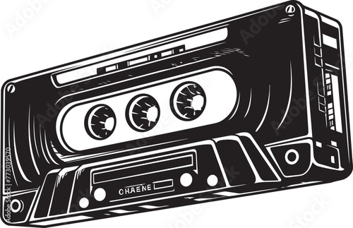 Retro Audio Archive Vector Logo Graphics Vintage Cassette Collection Iconic Emblem Design