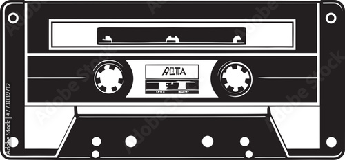Old School Serenade Vintage Cassette Logo Design Melodic Memories Audio Tape Icon Graphics
