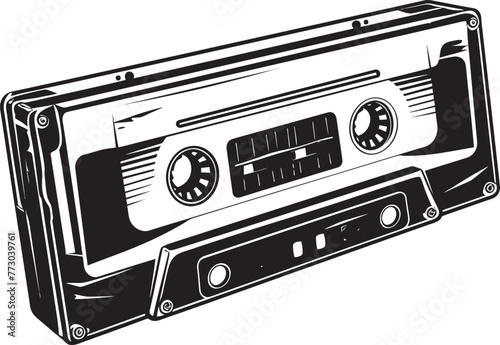 Vintage Groove Iconic Tape Logo Design Retro Rhythms Classic Cassette Icon Graphics