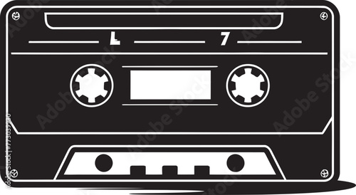 Melodic Memories Retro Cassette Icon Graphics Vintage Serenade Tape Emblem Vector