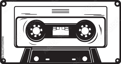 Nostalgic Melodies Audio Cassette Logo Design Analog Classics Retro Tape Icon Graphics