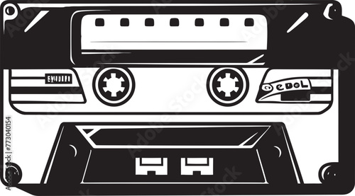 Analog Serenade Vintage Tape Logo Design Nostalgic Melodies Audio Cassette Icon Graphics