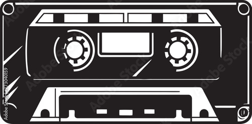Timeless Beats Vintage Cassette Icon Graphics Melodic Memories Retro Tape Emblem Vector