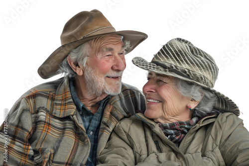 Happy Couple Embracing Nature in Outdoor Scene On Transparent Background.