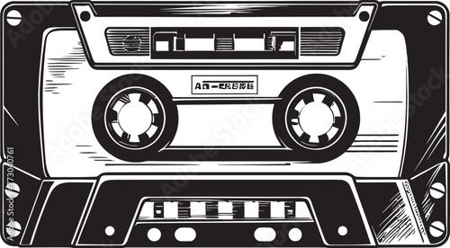 Old School Soundtracks Retro Cassette Logo Retro Recordings Vector Tape Deck Icon