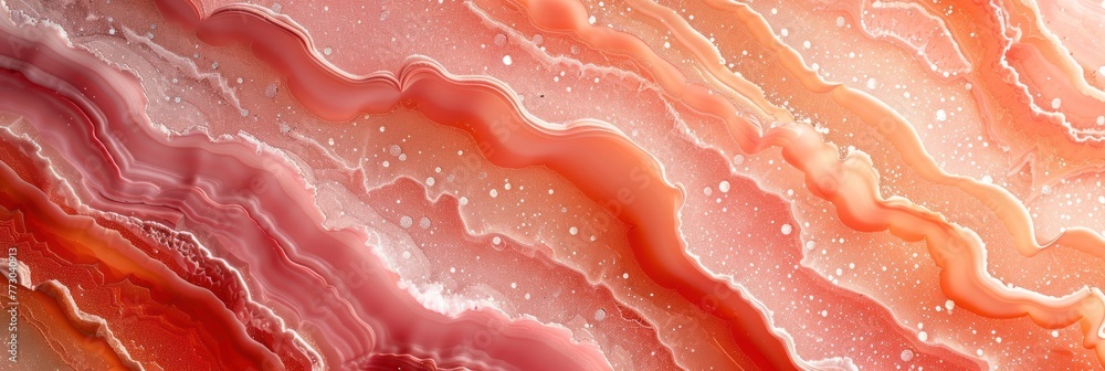 Detailed shot of pink and red marble pattern